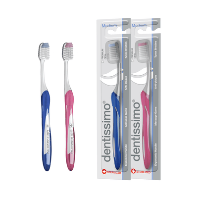 Dentissimo - Anti-Plaque Medium Bristle Toothbrush 1 Stick