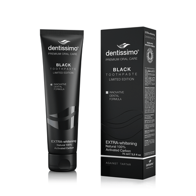 Dentissimo - Natural Activated Charcoal Whitening Toothpaste 75ml